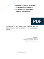 Relatório - Prática 04 - Determinação de Ferro Pelo Método Da 1,10 Fenantrolina em Comprimido de Suplemento Mineral