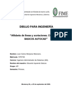 Alfabeto de Líneas y Acotaciones. COMANDOS BASICOS AUTOCAD