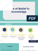 Role of Belef in Knowledge