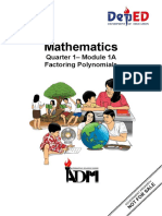 Mathematics: Quarter 1 - Module 1A Factoring Polynomials