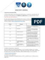 Alarms 910 To 916 (Ram Parity Errors) : Cause and Corrective Action