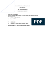 Assignment Basic Chemistry Ii (Sku1023) SEM 3 2020/2021 Task: Video Project (25%) Topic: Nuclear Chemistry