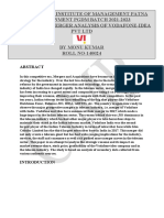 Chandragupt Institute of Management Patna It Assignment PGDM Batch 2021-2023 Topic:-A Post Merger Analysis of Vodafone-Idea PVT LTD