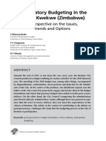 Participatory Budgeting in The City of Kwekwe (Zimbabwe) : A Perspective On The Issues, Trends and Options