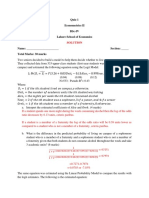 Econometrics II, Winter 2020, Quiz 1 - Version A, Solution