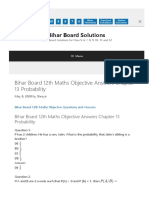 Bihar Board Solutions: Bihar Board 12th Maths Objective Answers Chapter 13 Probability