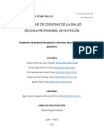 ENSAYO, Indencia de Anemia Ferropénica y Factores Asociados en Gestantes