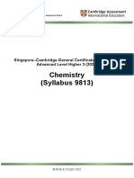 Chemistry (Syllabus 9813) : Singapore-Cambridge General Certificate of Education Advanced Level Higher 3 (2022)