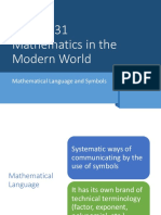 Topic 3 Mathematical Language and Symbols