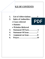 List of Abbreviations ..1 2. Index of Authorities 2: - Cases Referred - Statutes - Websites Referred