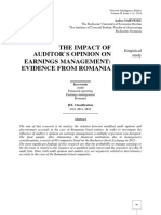 The Impact of Auditor'S Opinion On Earnings Management: Evidence From Romania