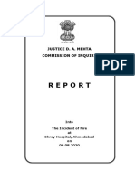 JUSTICE D. A. MEHTA COMMISSION OF INQUIRY R E P O R T Into The Incident of Fire at Shrey Hospital, Ahmedabad On 06.08.2020