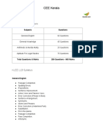 CEE Kerala: KLEE LLB Exam Pattern