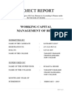 Project Report: Working Capital Management of Bhel