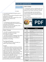 English First Quarter Notes: Tone, Mood, Author's Purpose & Techniques, Literary Devices & Reflexive/Intensive Pronouns