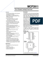 mcp3911 3.3v Two Channel Analog Front End ds20002286d