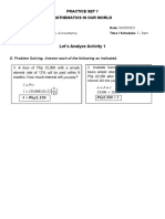 Let's Analyze Activity 1: Practice Set 7 Mathematics in Our World