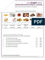 Eating Out - Listening Comprehension Exercises A2