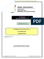 Mathematics P2 Nov 2014 Memo Afr & Eng