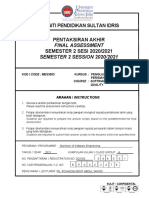 Universiti Pendidikan Sultan Idris Pentaksiran Akhir SEMESTER 2 SESI 2020/2021