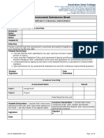 Assessment Submission Sheet: Australian Ideal College