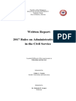 Written Report:: 2017 Rules On Administrative Cases in The Civil Service