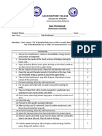 Bag Technique Checklist