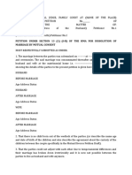 Petition Under Section 13 (1) (I-B) of The Hma For Dissolution of Marriage by Mutual Consent