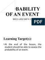 Probability of An Event: WK11-LAS2-SAP-II-11