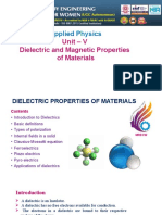 Applied Physics: Unit - V Dielectric and Magnetic Properties of Materials