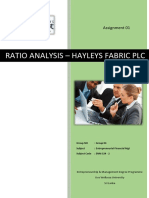 Ratio Analysis - Hayleys Fabric PLC: Assignment 01