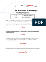 Freq Wavelength Practice (With Answers)