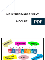 MARKETING MANAGEMENT - Module 1