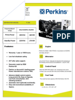 Generator Model: P 200: Prime Power 200 KVA 160 KW