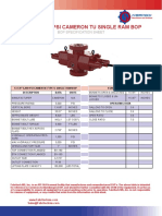 13.625 5000 Cameron Single Ram Bop Standard Bonnets Spec Sheet