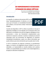 Monitoreo Hemodinamico Ecoguiado Y Otras Utiidades en Areas Críticas