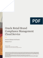 Oracle Retail Brand Compliance Management Cloud Service: Advance Release Notification Release 18.2.1