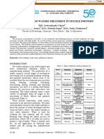 Methods For Waste Waters Treatment in Textile Industry