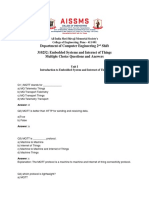 Department of Computer Engineering 2 Shift 310252: Embedded Systems and Internet of Things Multiple Choice Questions and Answers