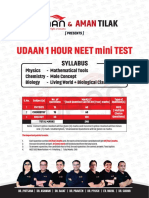 Udaan 1 Hour Neet Mini Test: Tilak