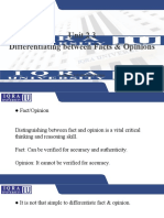 Unit 2.3 Differentiating Between Facts & Opinions: Academic & Professional Writing