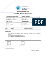 Mid Term Examination Course Title: Marketing Management (A)