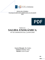 Sobre La Salida Exogámica en Las Adolescencias y Juventudes.