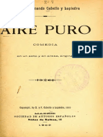 Cabello Y Lapiedra Xavier Y Fernando - Aire Puro Comedia en Un Acto Y en Prosa Original