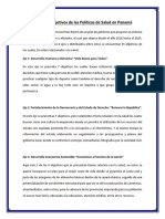 Ejes y Objetivos de Las Politicas de Salud en Panamá