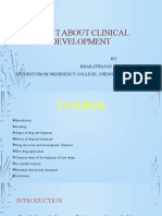 Project About Clinical Drug Development: BY Bharatwajan M Student From Presidency College, Chennai