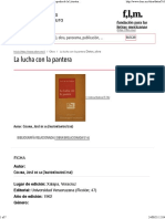 La Lucha Con La Pantera - Detalle de La Obra - Enciclopedia de La Literatura en México - FLM - CONACULTA