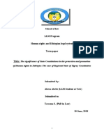 Title:: of Human Rights in Ethiopia: The Case of Regional State of Tigray Constitution