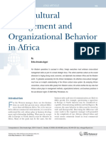 Cross-Cultural Management and Organizational Behavior in Africa