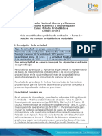 Guía de Actividades y Rúbrica de Evaluación - Unidad 1 - Tarea 2 - Solución de Modelos Probabilísticos de Decisión